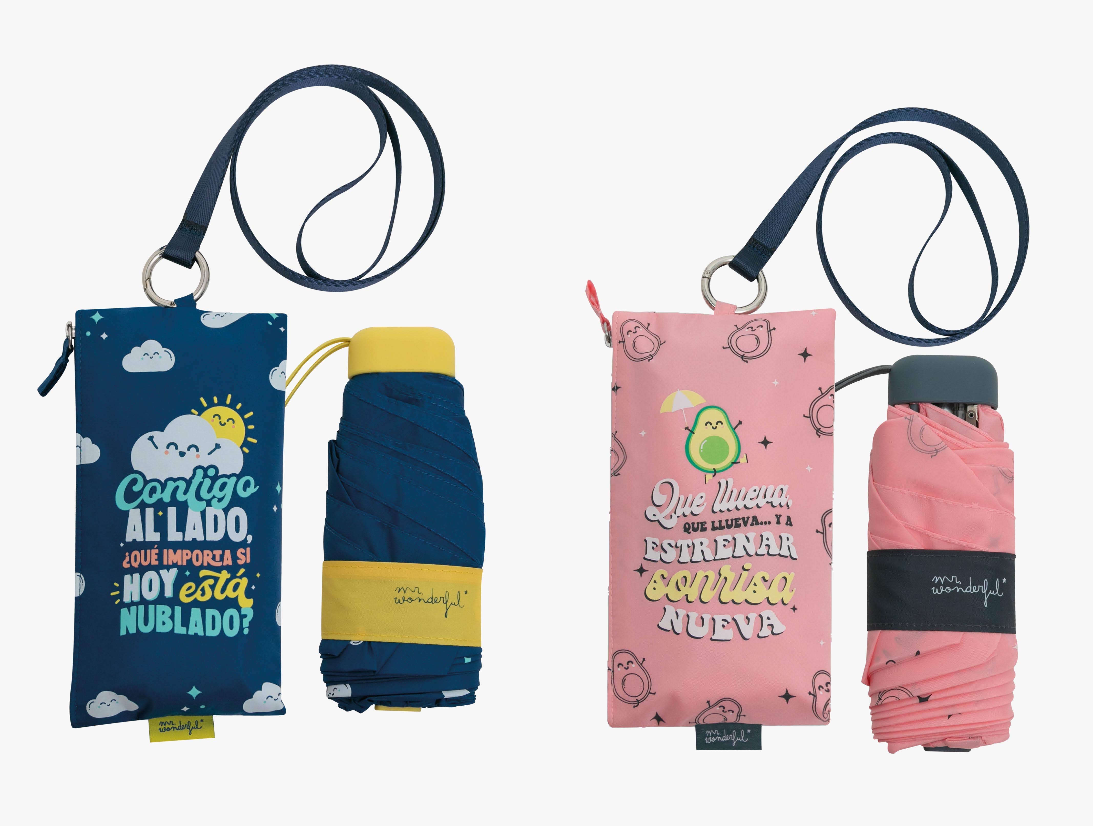 Mkr International - Wholesale Umbrella - Women's - Manual Mini Umbrella with Phrases & Bag | Mr.Wonderful