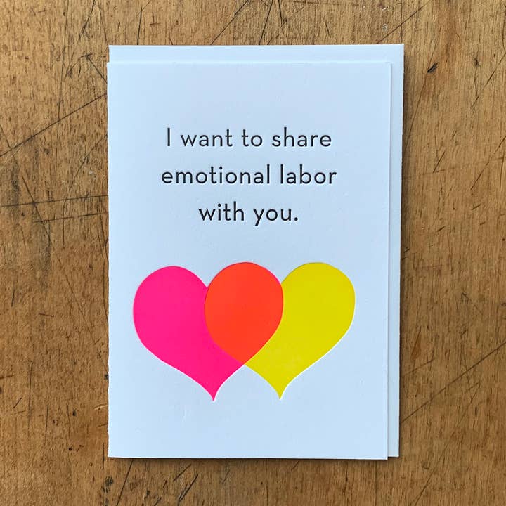 Carta del Lavoro Emotivo per la vendita all'ingrosso da parte di Letterpress PDX