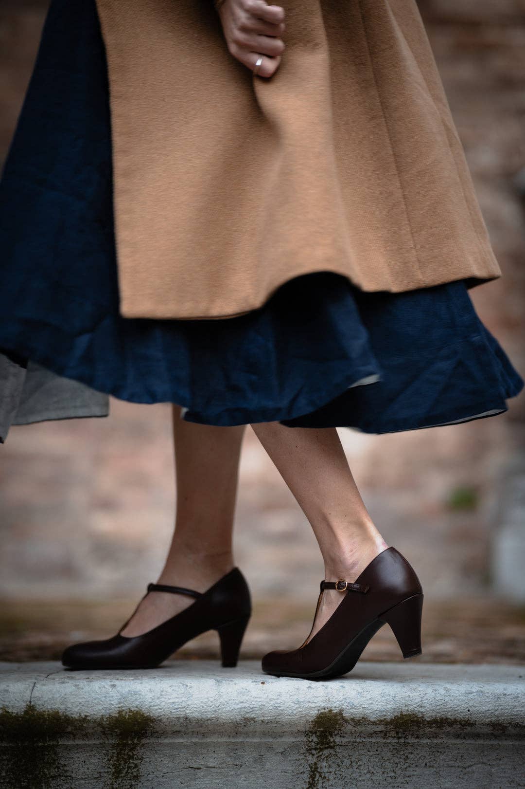 MIUMMASH DAMIAN TOMZIK - Wholesale Low Heels - Women's - Handmade Leather heels (5.5 cm)-Astrid-Chocolate Brown 35-425