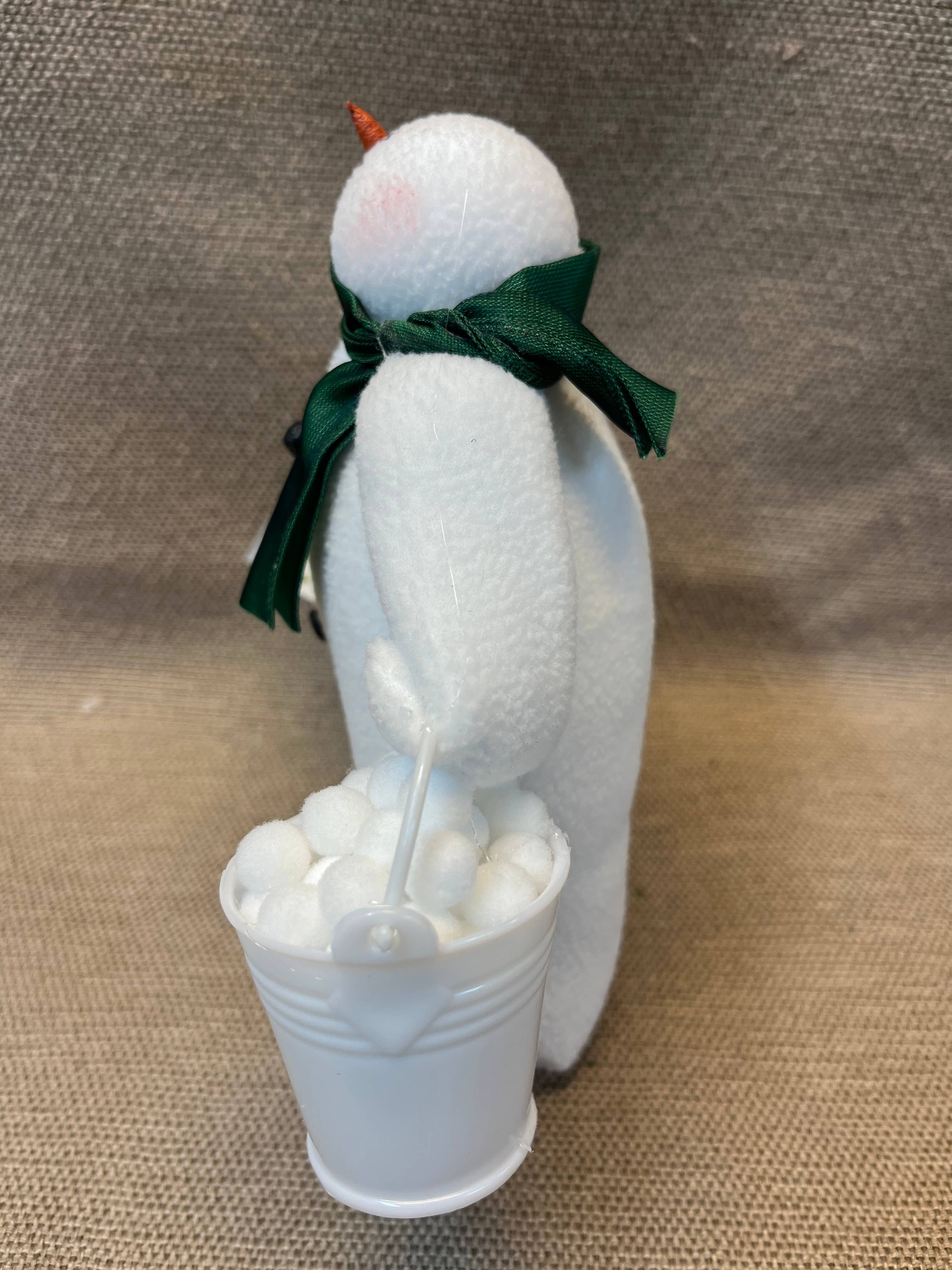 Sandy Pants Snowmen - Wholesale Christmas Decoration - Fleece Stuffed Snowman_Sandy Pants Trouble_Pail_Snowballs2