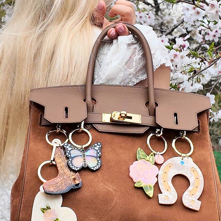 Solar Eclipse - Wholesale Keychain - Women's - Hand-painted Rose Bag Charm + Keychain | Eco-Friendly 10