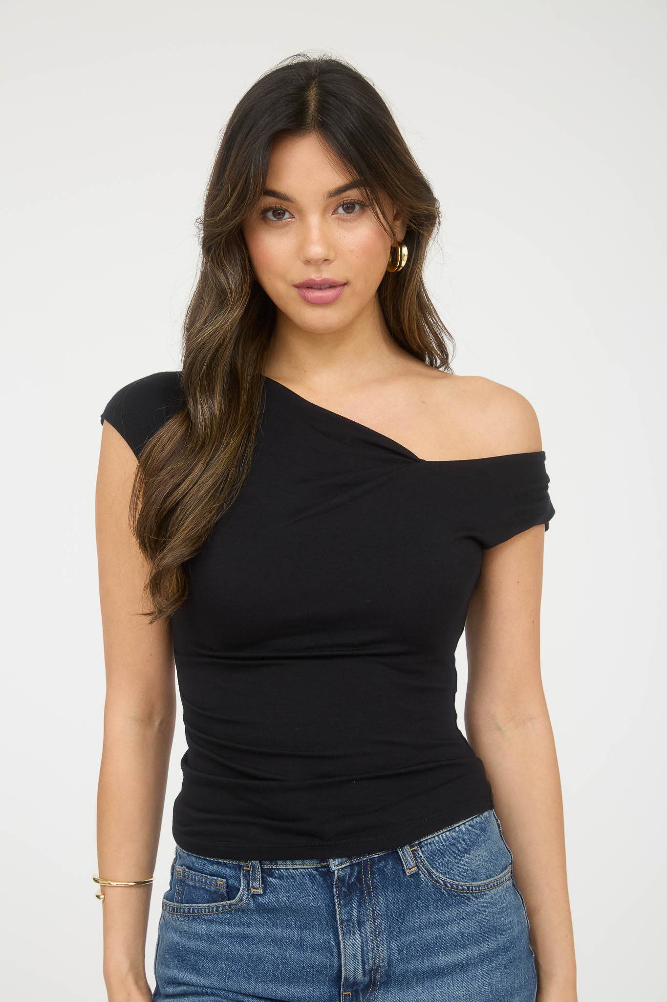 The Workshop Studio - Wholesale Knit Top - Women's - ASYMMETRICAL WRAP NECKLINE KNIT TOP0