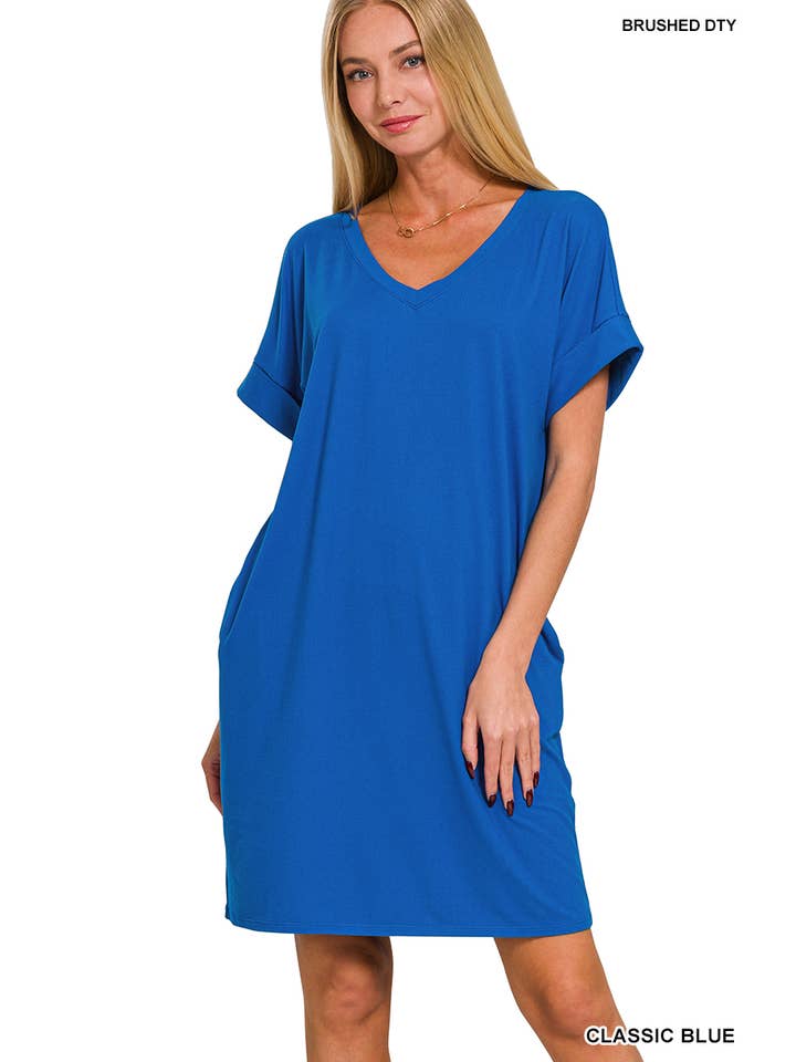 42POPS - Wholesale Dress - Women's - ...SI-27348 Brushed Dty Side pocket Dress