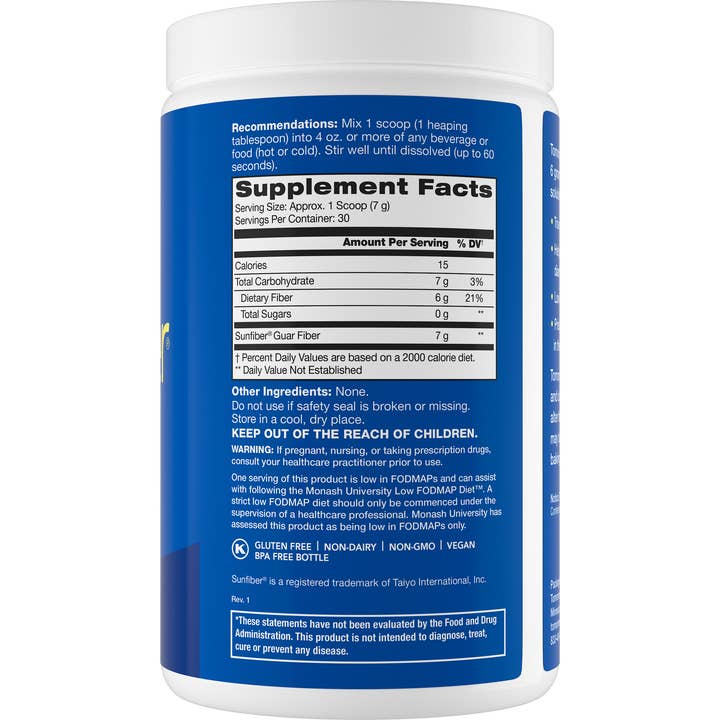 Tomorrows Nutrition - Wholesale Oral Supplement/Vitamin - Sunfiber 30-Day