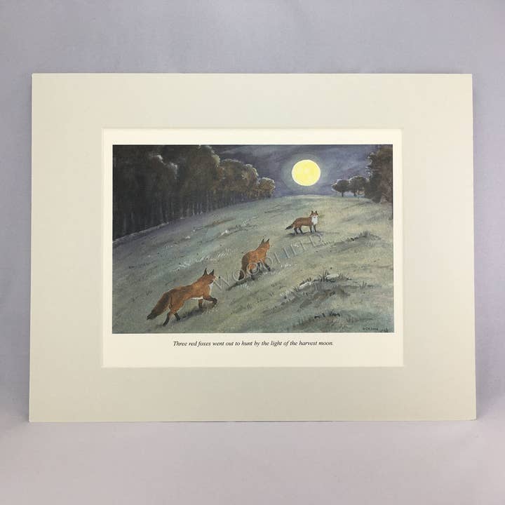 #2307 - Foxes Moonlight Print for wholesale by Woodfield Press