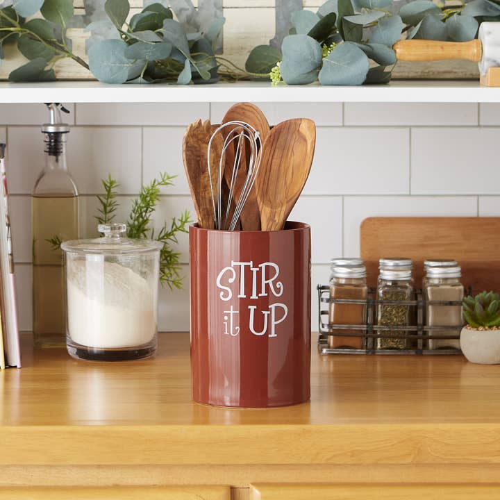 Welcome Home Unbeatable Deals - Wholesale Utensil Holder - Cinnamon Stir It Up Ceramic Utensil Holder3