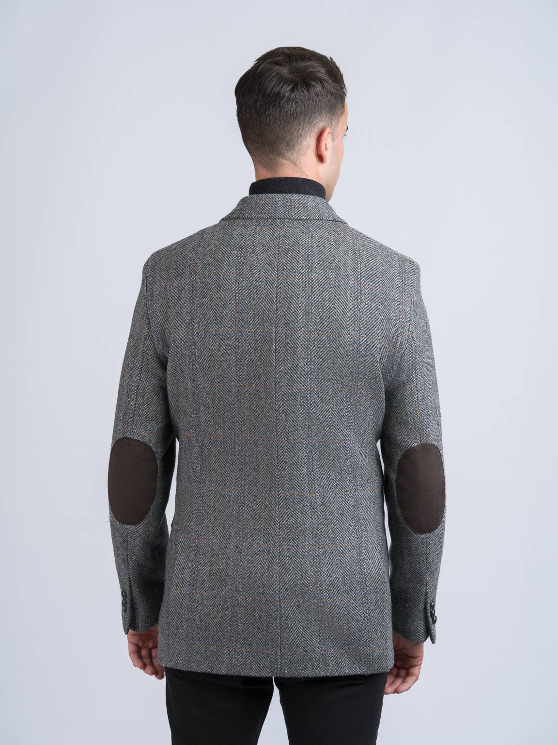 Grey Hunting Tweed Jacket with Moleskin Trim for wholesale on Faire3