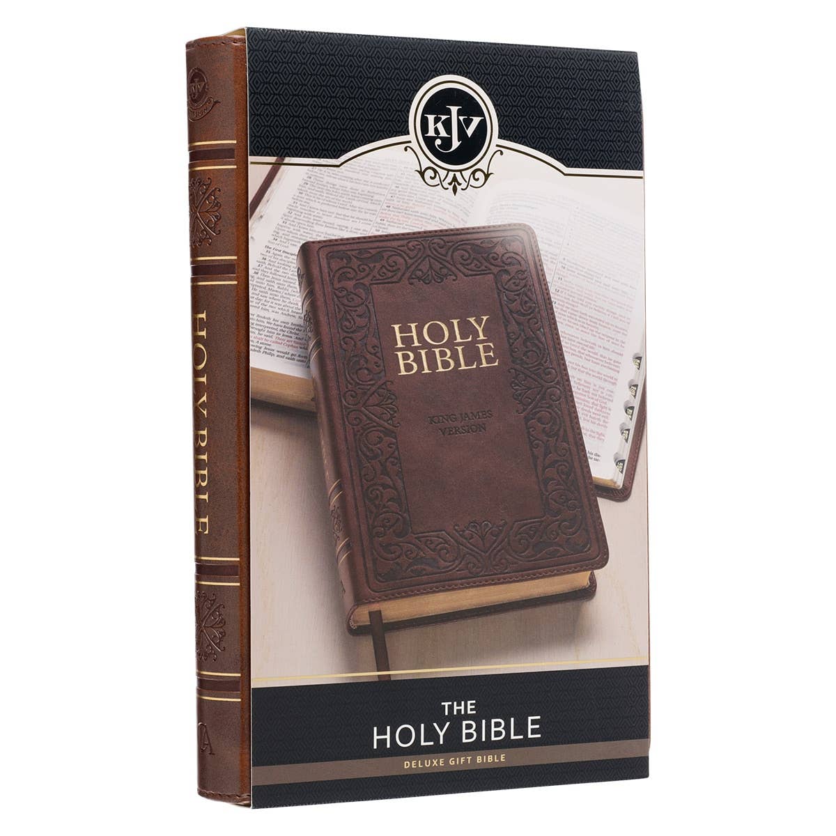 Christian Art Gifts - Wholesale Religion - KJV Bible Deluxe Gift Faux Leather, Medium Brown9