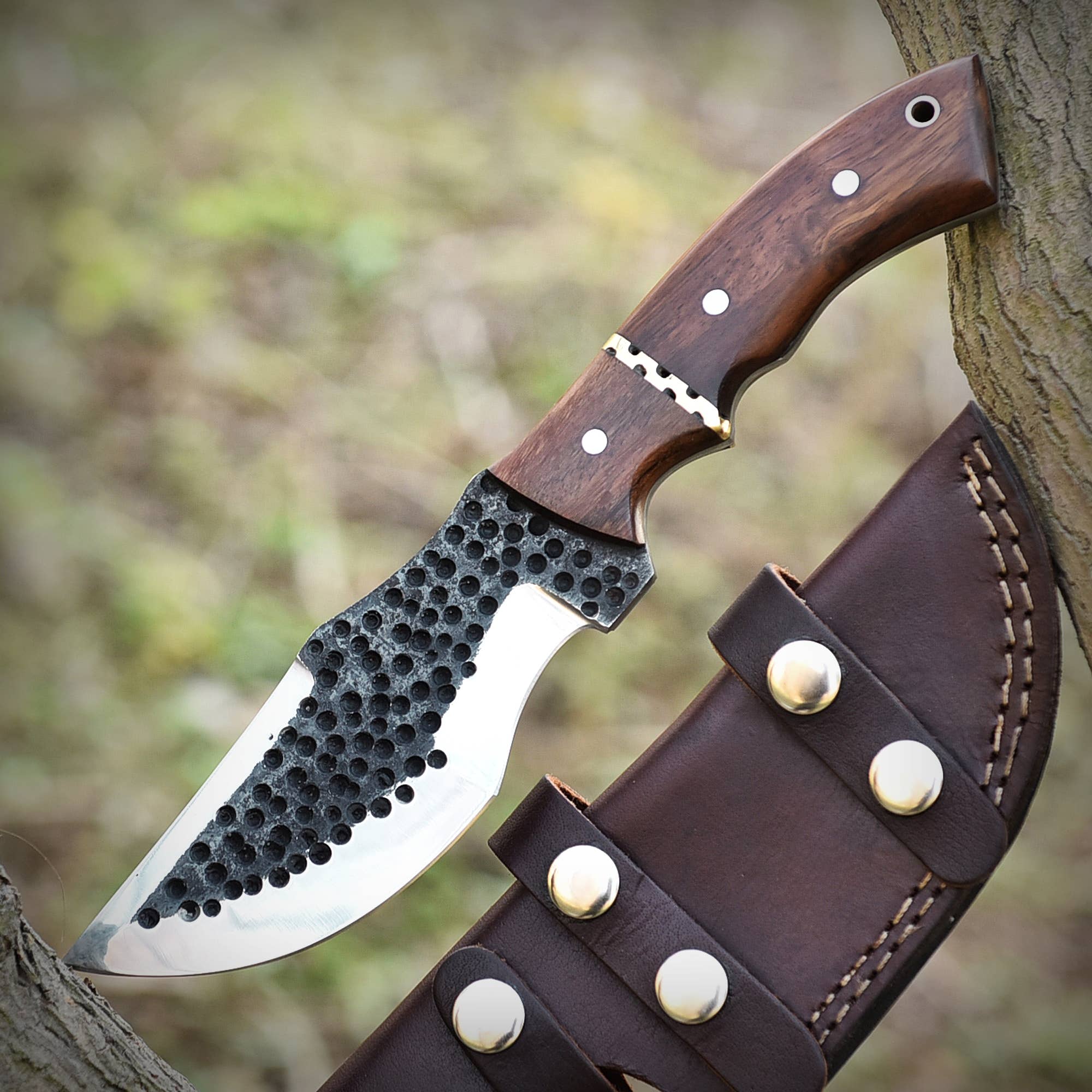 Deer Edge - Wholesale Pocket Knife/Holder - 10" Bushcraft Tracker Knife with Leather Sheath for men7