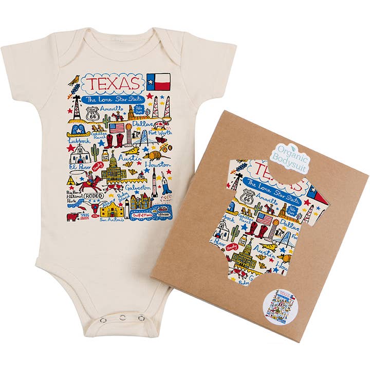 Texas Boutique Map Art Infant & Toddler for wholesale by Morado Designs