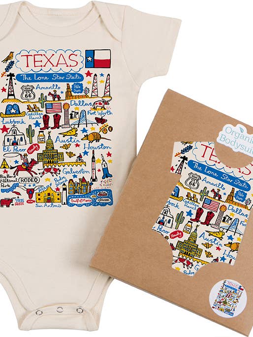 Texas Boutique Map Art Infant & Toddler for wholesale by Morado Designs