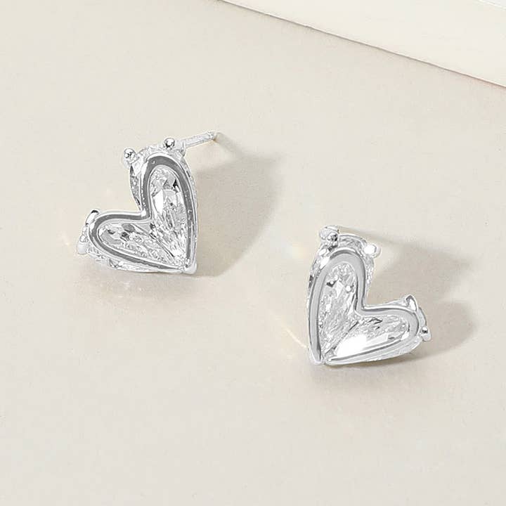 Sensibling Corp. - Wholesale Stud/Post Earrings - CZ Stone Heart Stud Earrings3