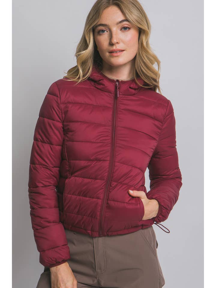 Casaco Acolchoado com Capuz e Bolsa Embutida por atacado de ITSSY