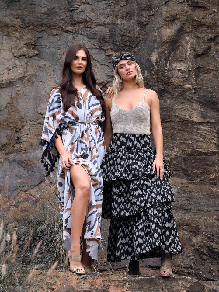 Devi Skirt - Tara Print (Black) for wholesale by CHAMANI