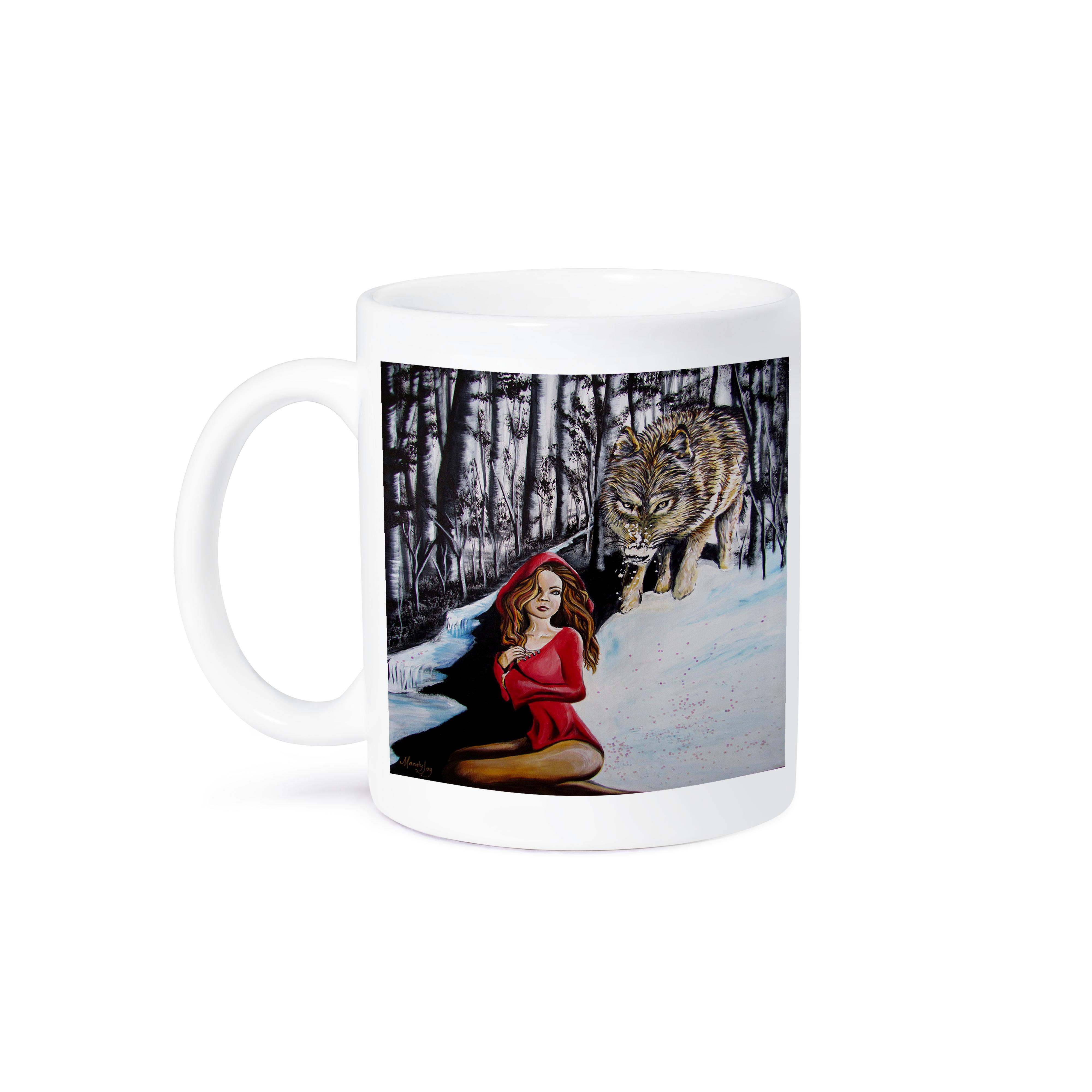 3dRose - Wholesale Coffee Mug - 3dRose, A surrealist painting of a girl and a wolf., Mug8