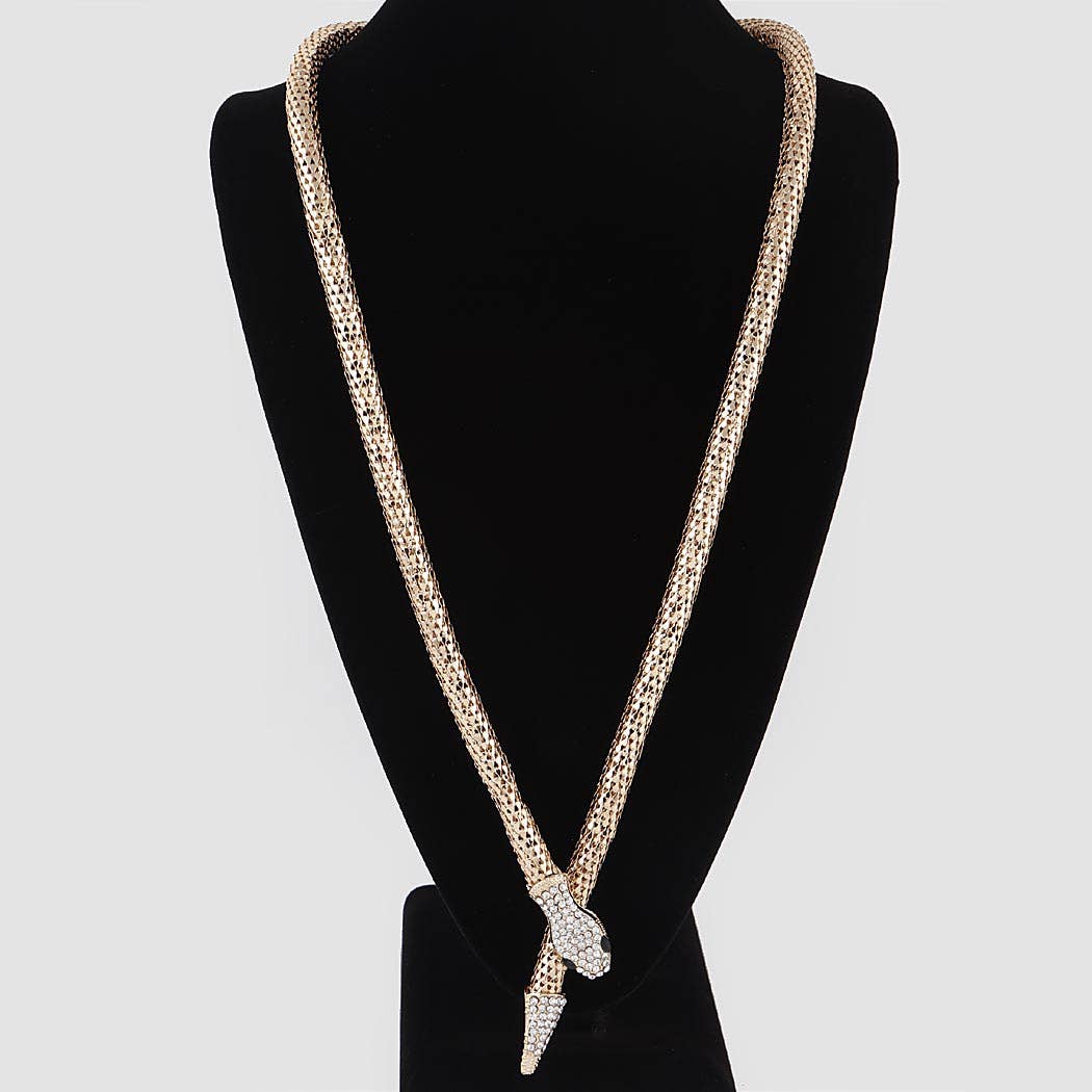 3AM BY H&D ACCESSORIES – Großhandel Kette mit Anhänger/Charm – Juwelenbesetzte Snake Coil-Halskette4