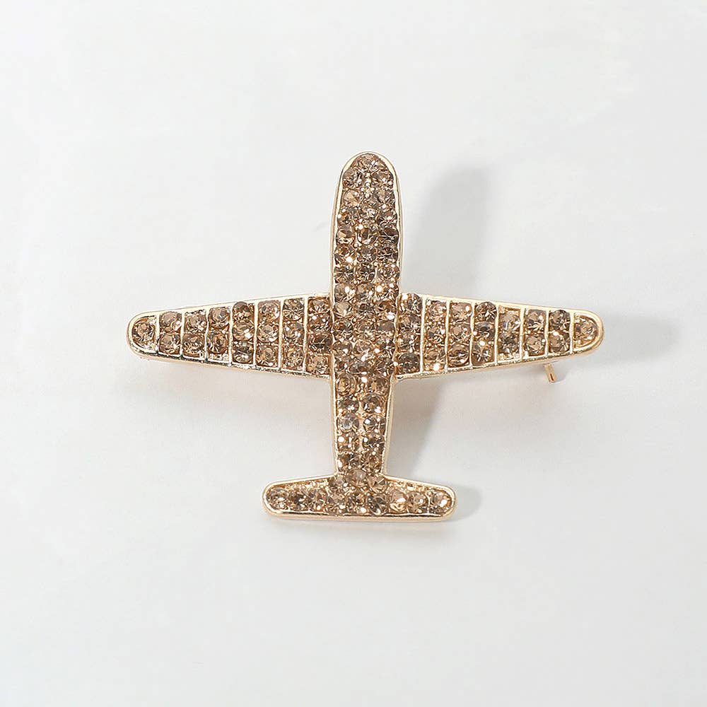 Sensibling Corp. - Wholesale Brooch - Rhinestone Embellished Airplane Pin Brooch3