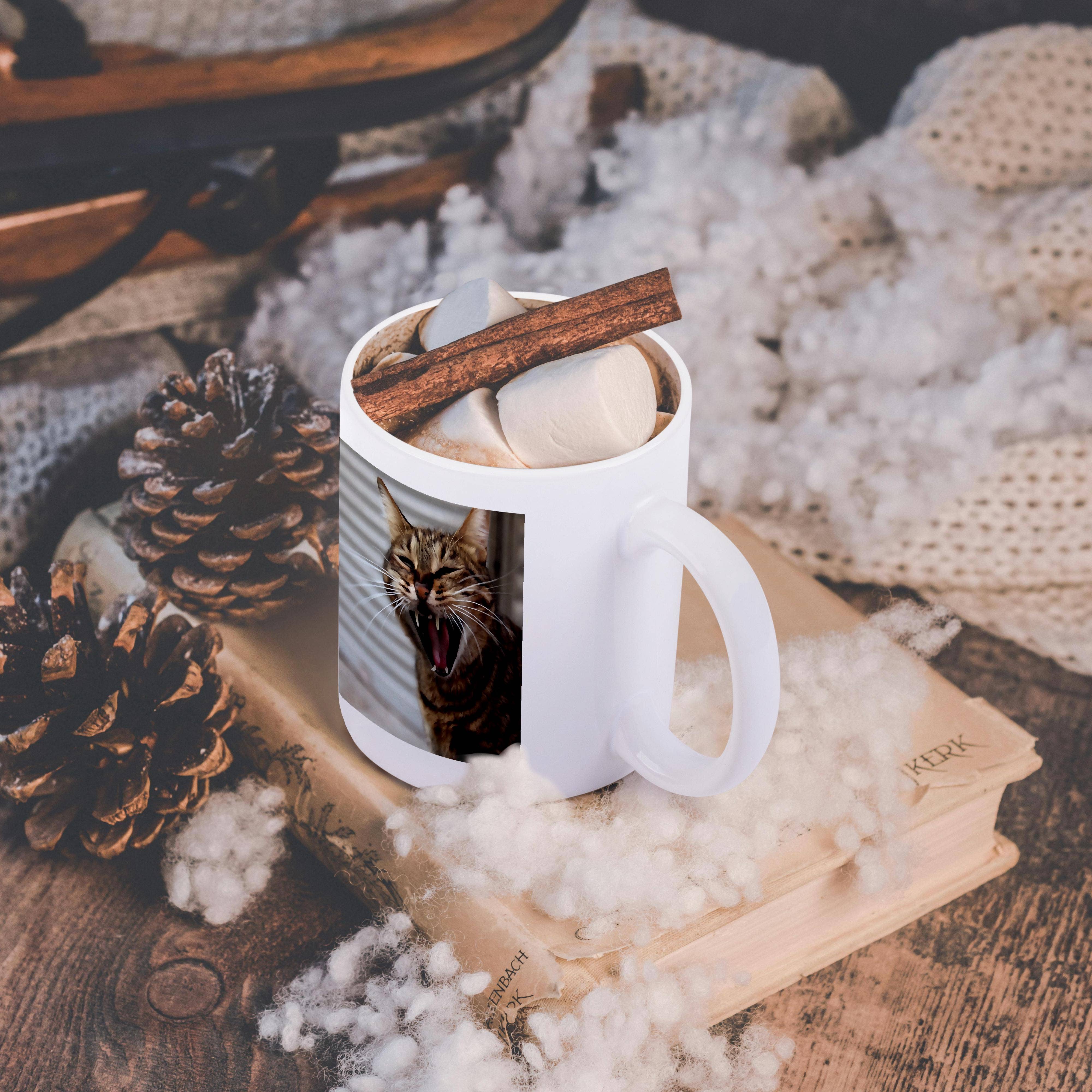 3dRose - Wholesale Coffee Mug - 3dRose, Tabby Cat Yawn Artistic Portrait is a beautiful cat yawning., Mug11