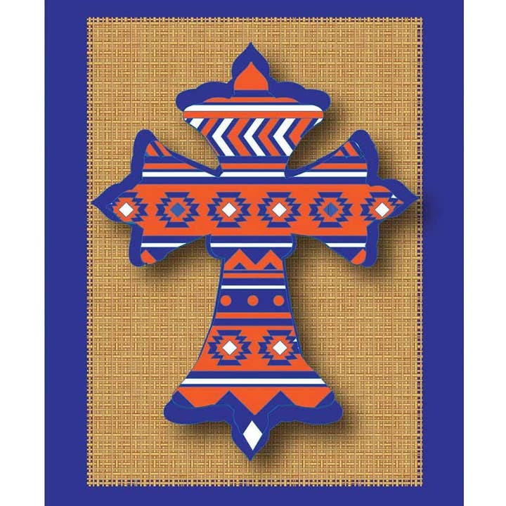 Achat spécial ! Jardin, croix aztèque orange et bleue pour la vente par Cottage Garden