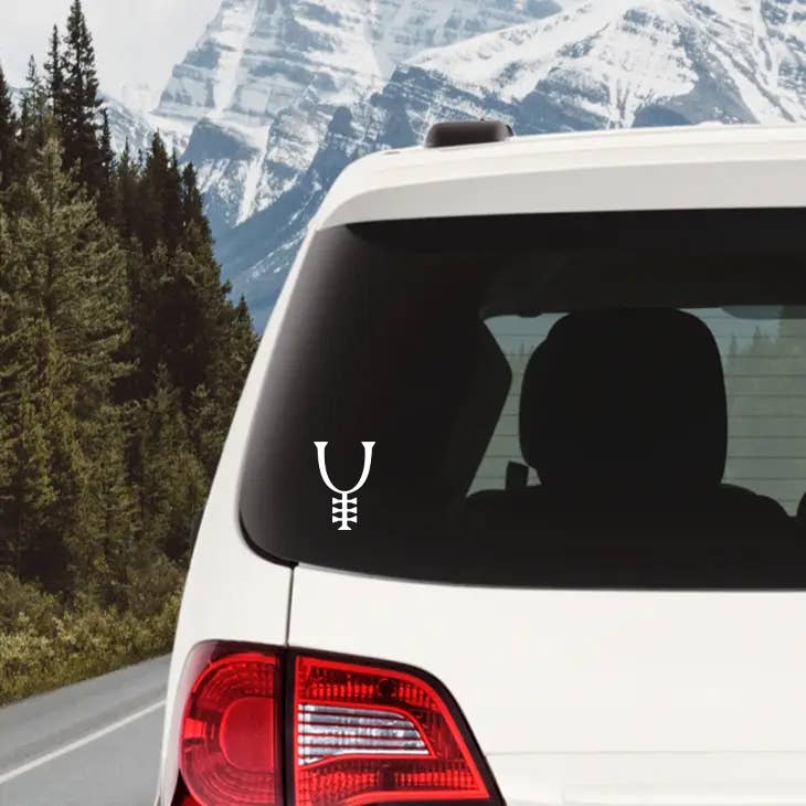 Minglewood Trading - Wholesale Wall Decal/Stickers - White Amalgamation Symbol Alchemy Vinyl Decal Die Cut1