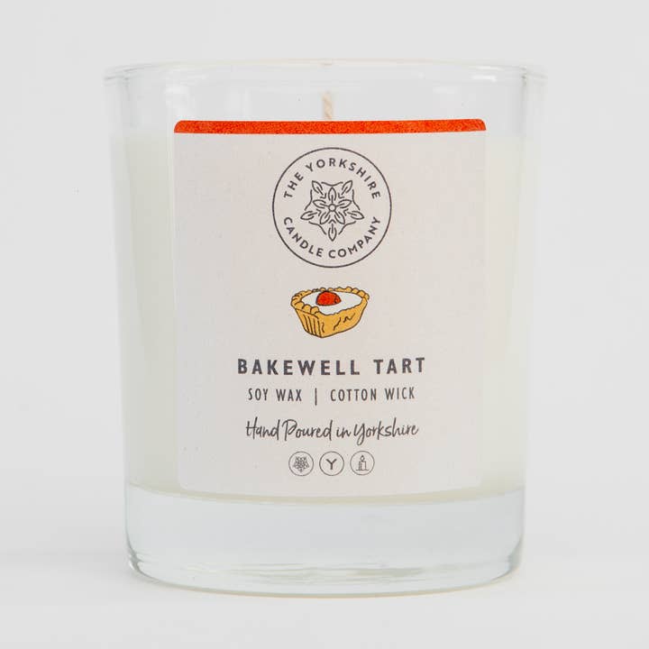 Bakewell Tart Glass Tumbler | Scented Candle | Soy Wax for wholesale by The Yorkshire Candle Company Limited