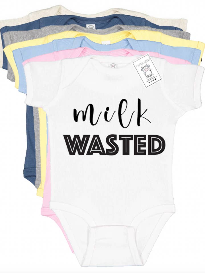 Baby Milk Wasted Graphic Cotton Bodysuit for wholesale by Paper Cow LLC