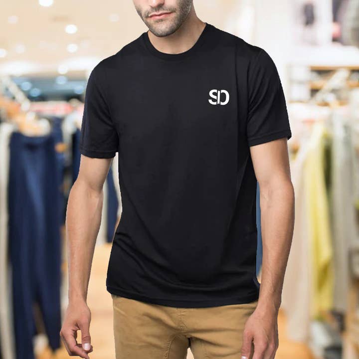 Men’s Cotton Round Neck T-shirt – Black for wholesale by Styleinoutfit