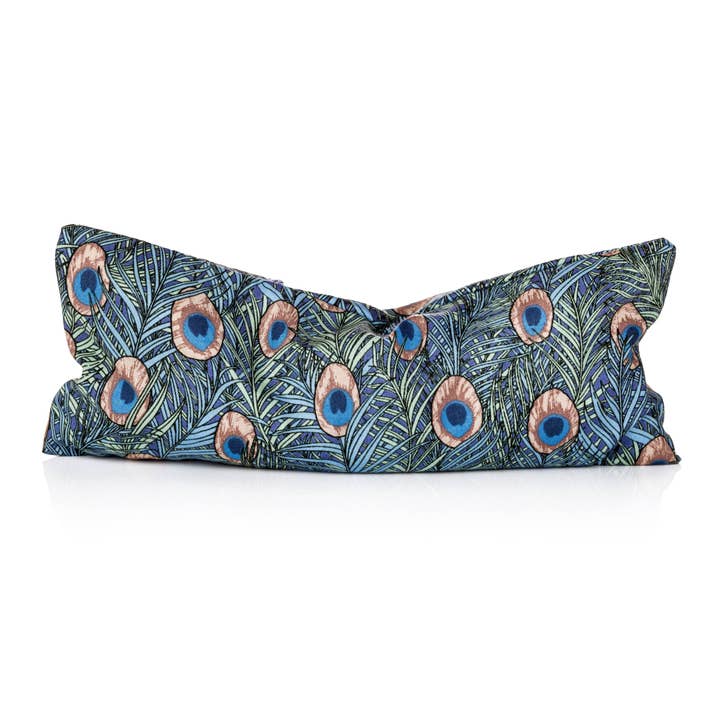 Relaxation Eye Pillow Peacock Feathers Pattern for wholesale by Clarity Blend Aromatherapy