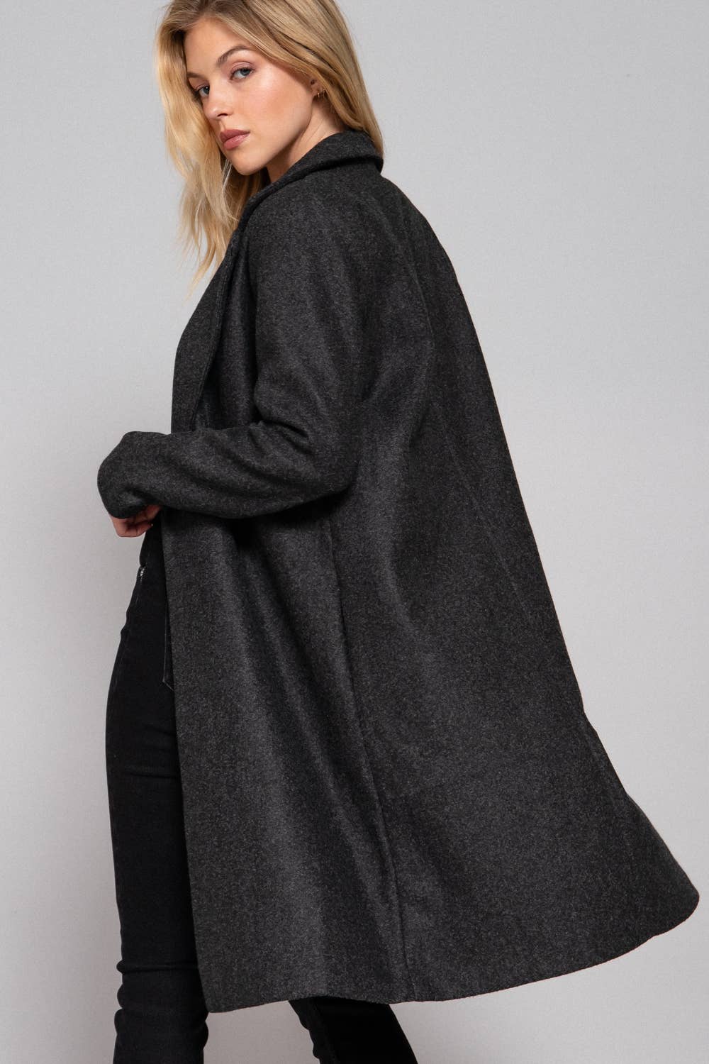 Active Basic | Active USA – wholesale Coat – Women’s – Long Sleeve Open Front Soft Felt Long Coat2