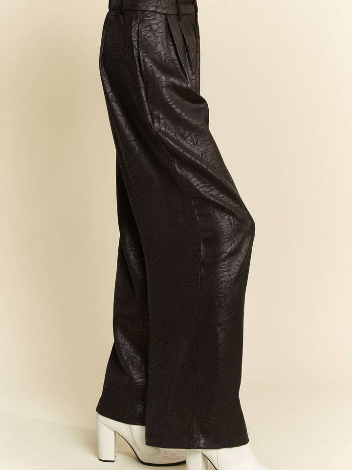 Davi & Dani - Wholesale Pants - Women's - PLUS WIDE LEG TROUSERS CRINKLED TEXTURED PANTS13