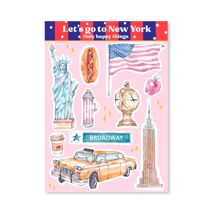 Stickervel Let's go to New York A6 for wholesale by Only Happy Things Stationery