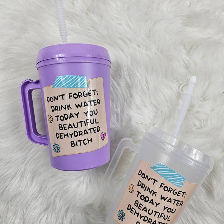 Scratch Decor - Wholesale Insulated Mug/Tumbler - 'Don't Forget to Drink Water Today B*tch' Mega Trucker Mug