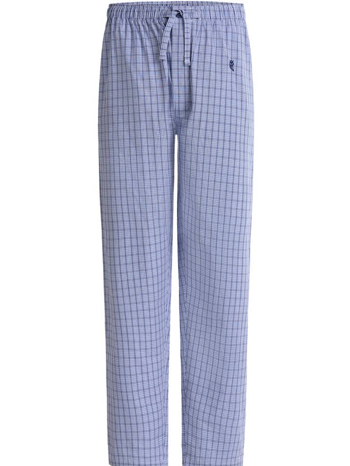 Lang pyjamasbukser til mænd i bomuldspoplin - Blå 8942 for engroshandel hos El Búho Nocturno