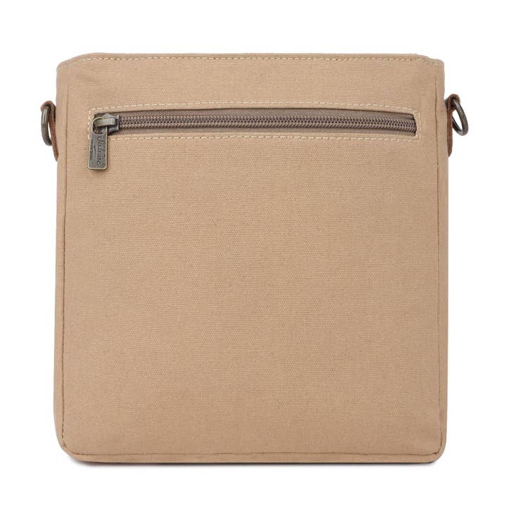 Sixtease Bags USA - Wholesale Crossbody Bag - Women's - Canvas & Leather Women's Crossbody Bag - Silver/Rosy Brown4