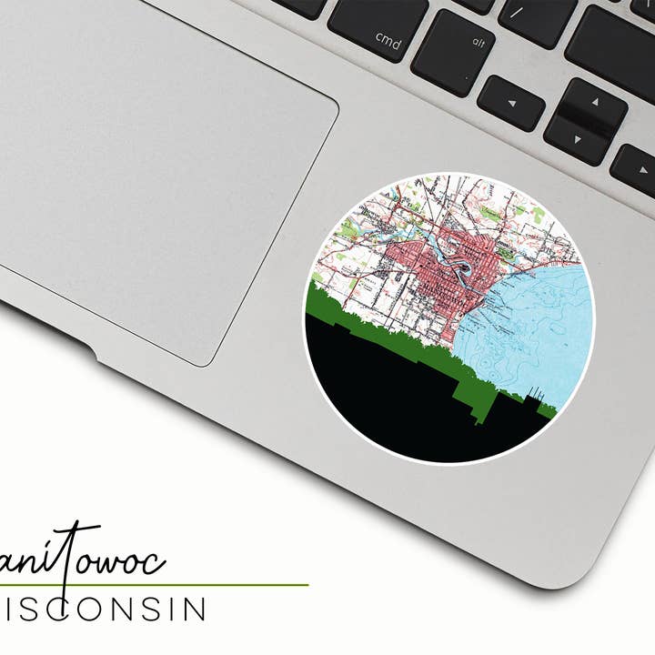 Paperfinch Design – wholesale Klistermärke – Wisconsin stadssilhuett klistermärke | Flera städer6