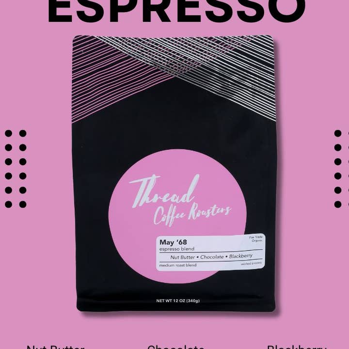 May '68 Espresso | Medium Blend | Organic 5lbs Bag for wholesale by Thread Coffee Roasters