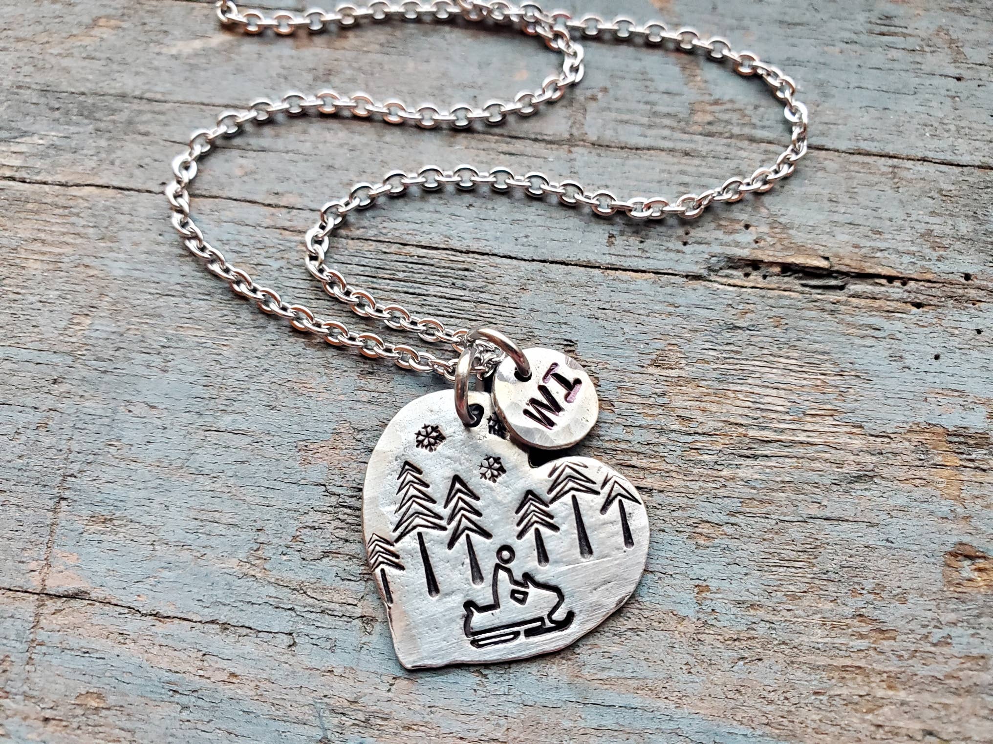 Kathryn's Collection - Wholesale Pendant/Charm Necklace - Snowmobile Heart Necklace (customizable)
