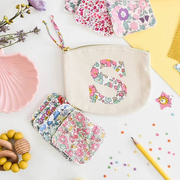 Liberty of London Reusable Face Wipes in a Personalised bag for wholesale by My Little Shop UK