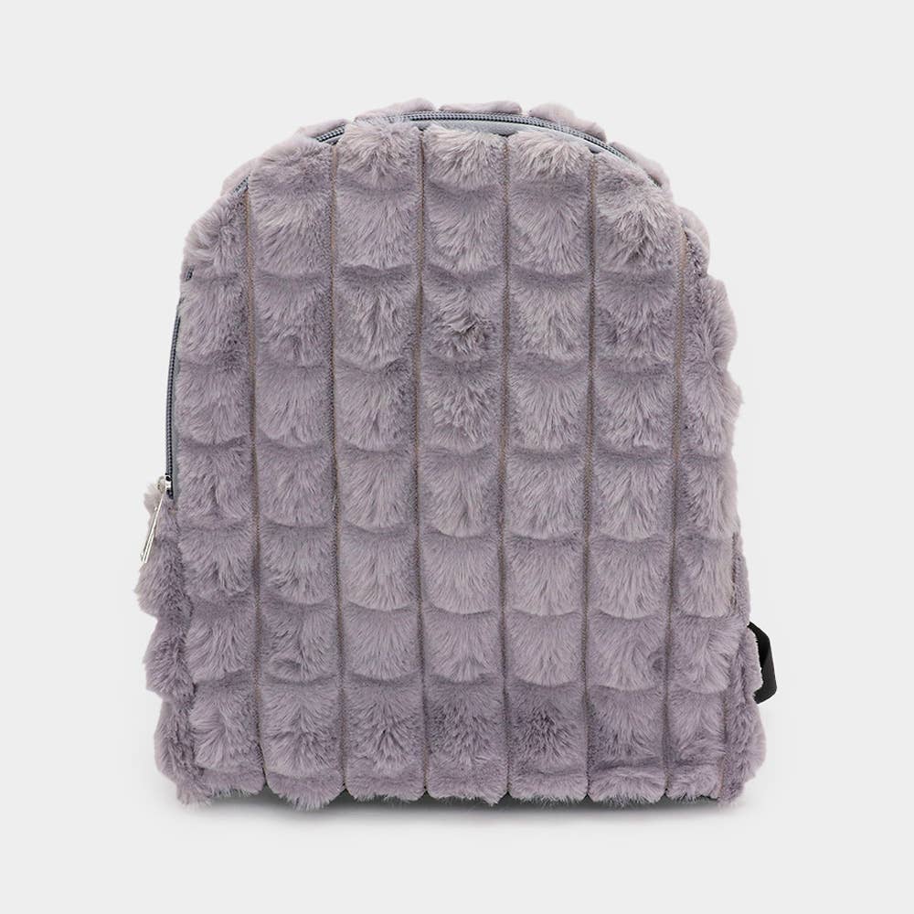 Sensibling Corp. - Wholesale Backpack - Women's - Quilted Solid Faux Fur Backpack Bag1