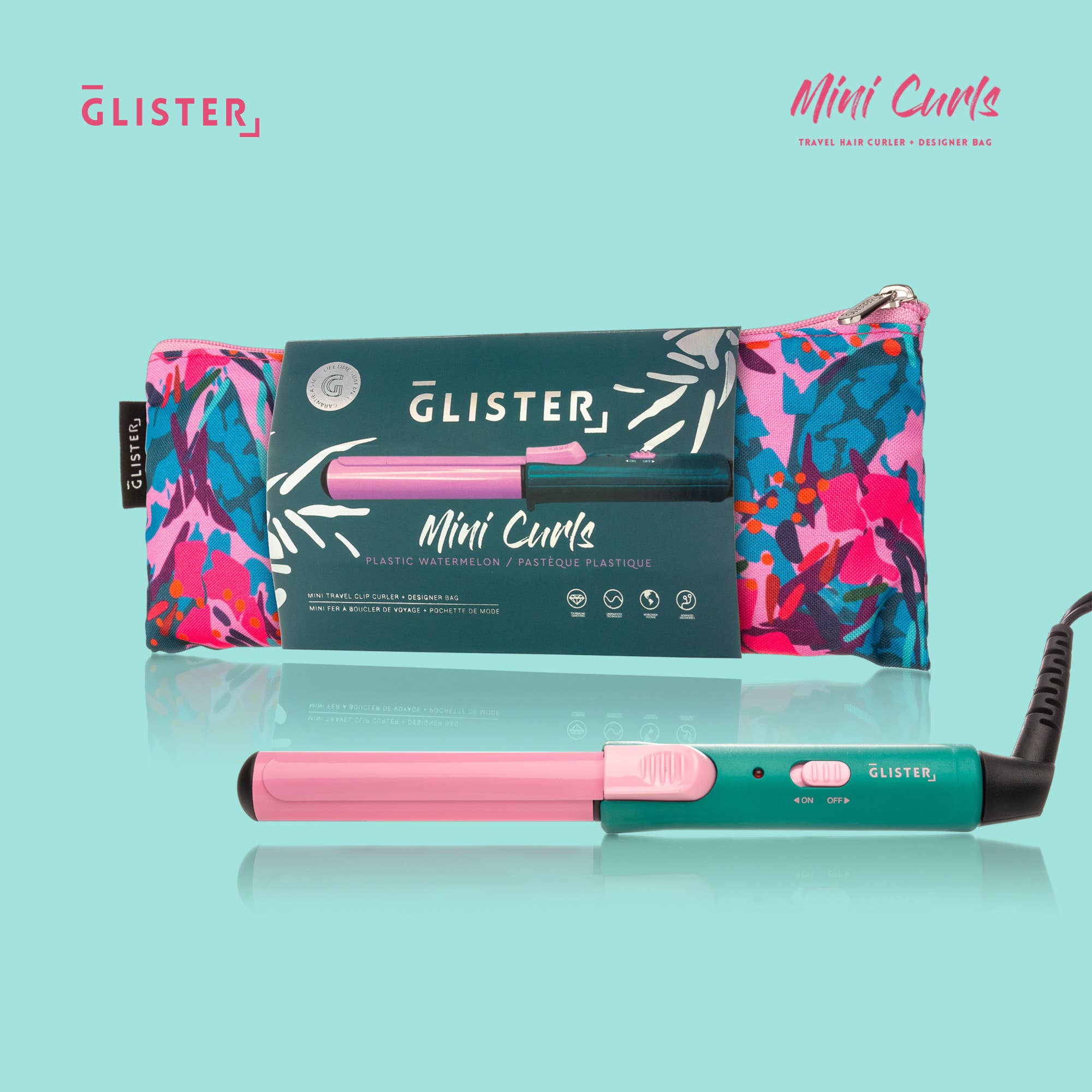 Glister – Ferro/varinha de frisar por atacado – Glister Mini Curls Modelador de Cabelo de Viagem com Molas + Bolsa Designer17