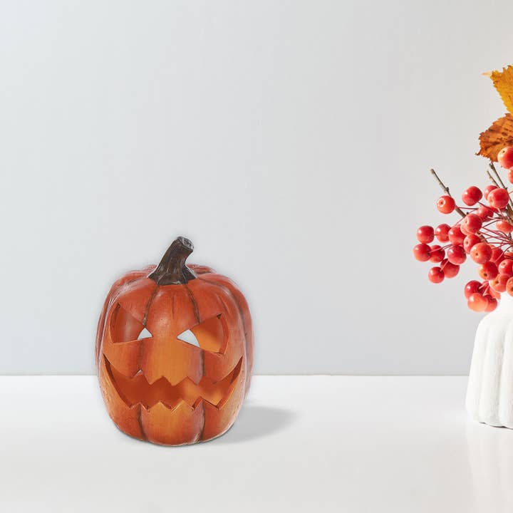 IH Casa Decor - Wholesale Candle Holder - TERRACOTTA PUMPKIN TEA LIGHT HOLDER1