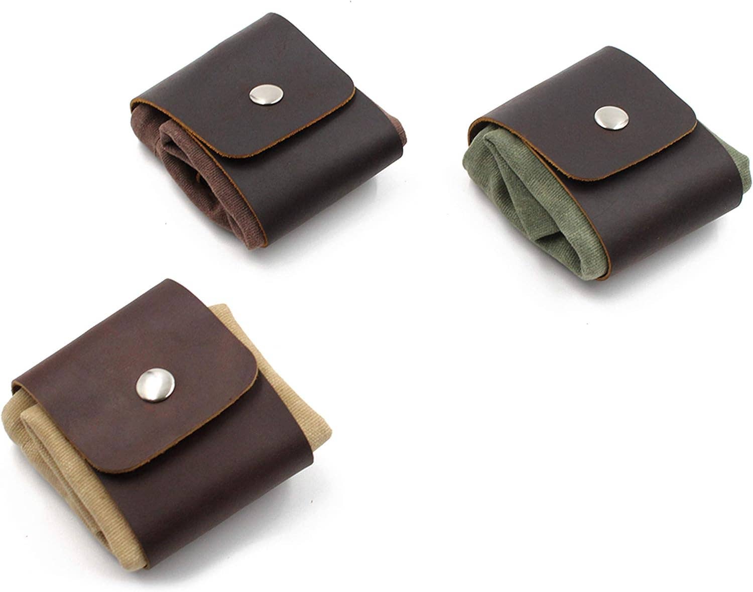 American Leather Goods - Wholesale Drawstring Bag - Unisex - Portable Leather Canvas Foraging Bag Pouch6