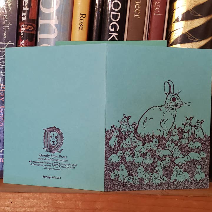 Dandy Lion Press - Wholesale Easter Card - Spring Bunnies Letterpress Card5