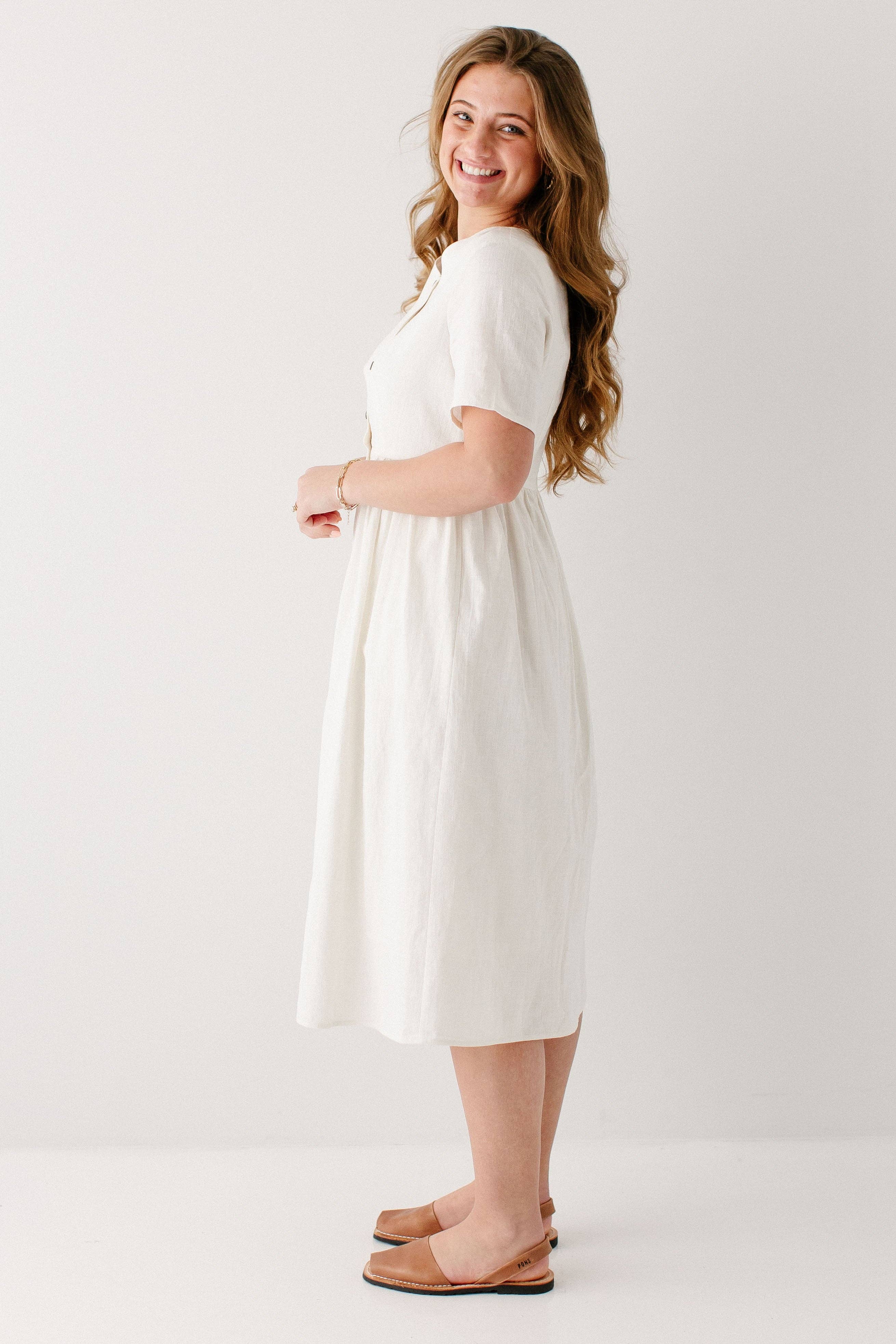 The Main Street Exchange - Wholesale Dress - Women's - 'Adeline' Button Down A-Line Midi Dress8