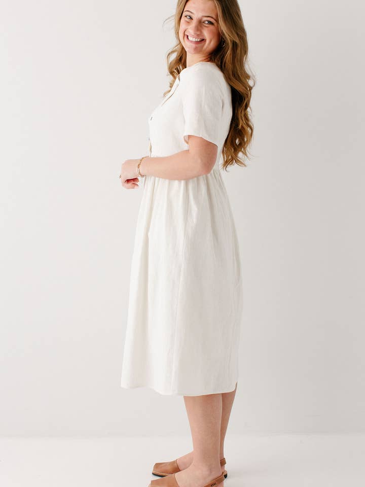 The Main Street Exchange - Wholesale Dress - Women's - 'Adeline' Button Down A-Line Midi Dress8