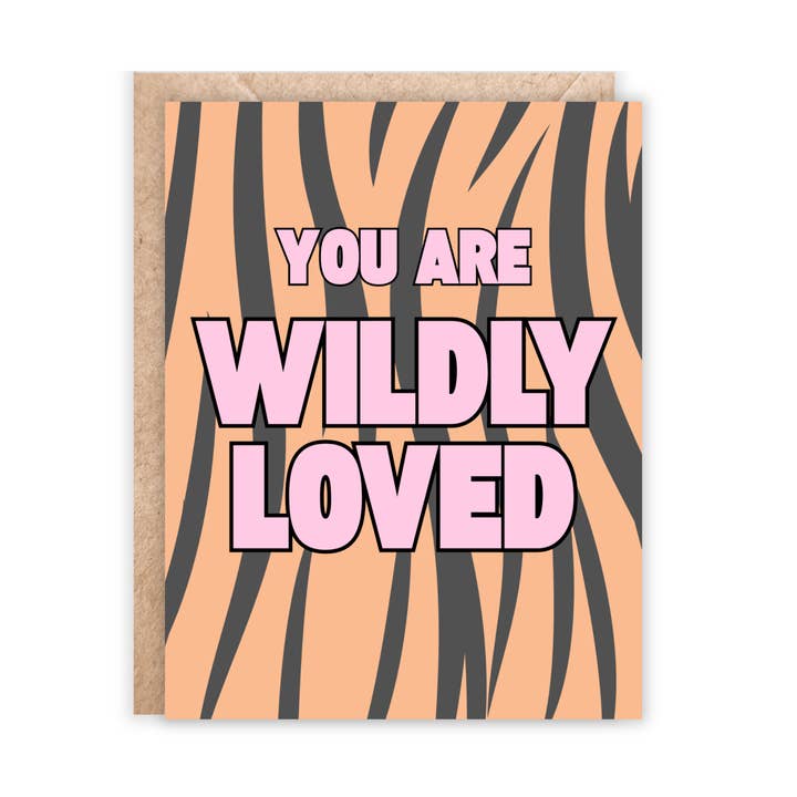 Wildly Loved Tiger Stripe Card for wholesale by Jolly Rae