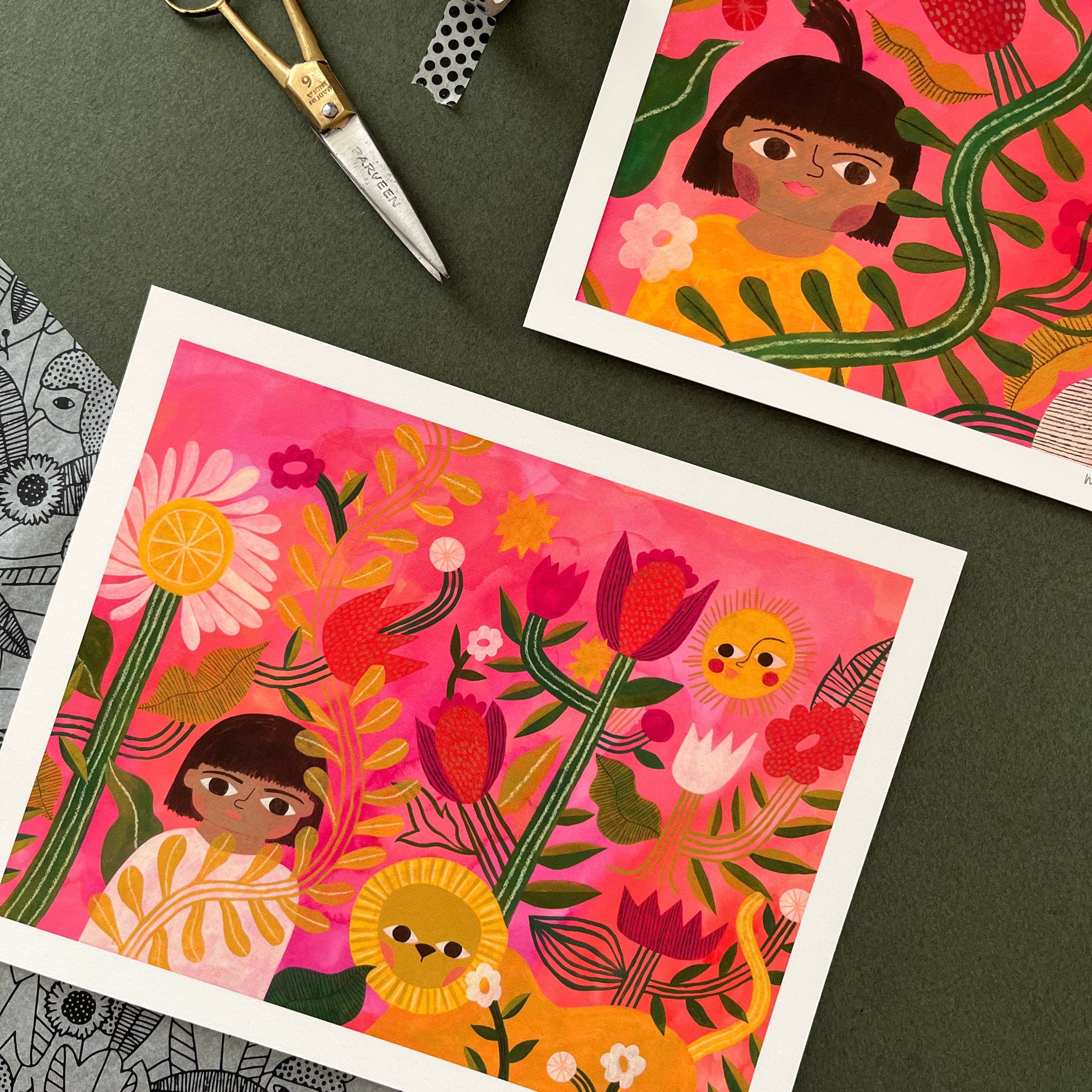 Meenal Patel Studio - Wholesale Art Print - Garden Lion Art Print2