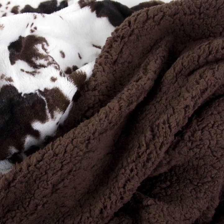 Tadpoles | Baby + Kids | Home + Play - Wholesale Throw Blanket - Sleeping Partners Cowhide Plush DoubleLayer Throw Blanket