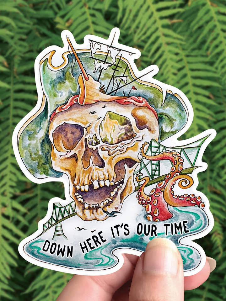 Goonies of Astoria - Vinyl Sticker - Oregon Coast PNW Pirate for wholesale by Crafted from Scratch