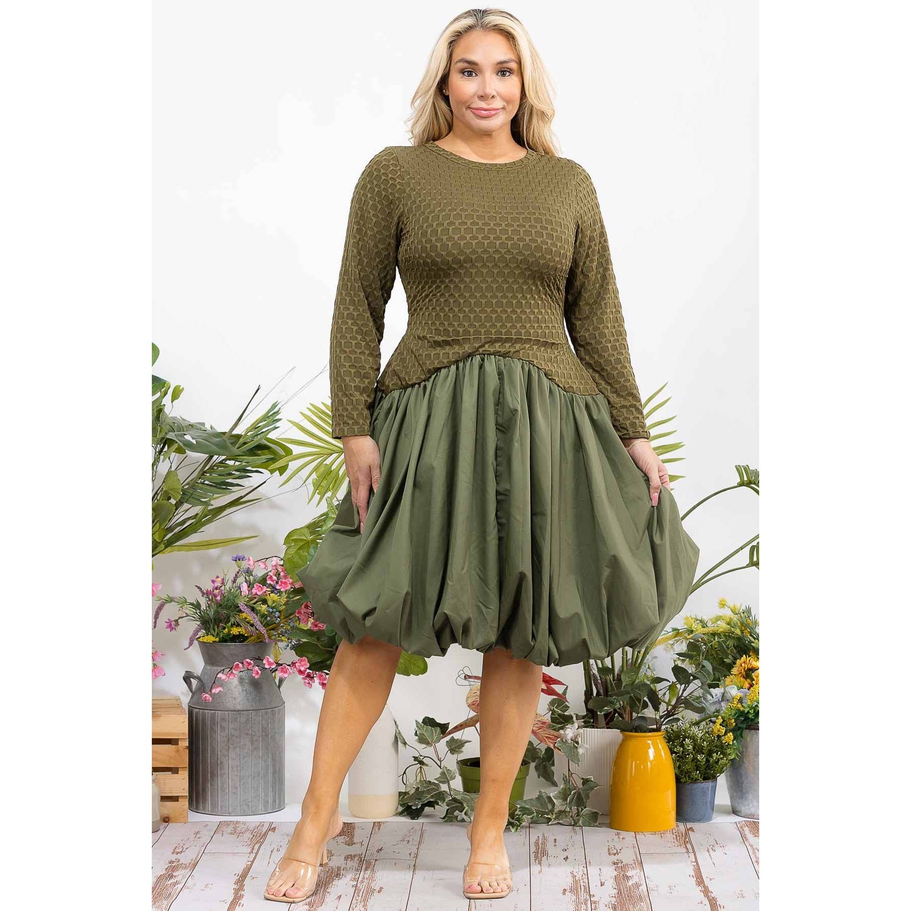 OLIVE PLUS BALLOON DRESS for wholesale on Faire1